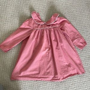 Red and white Peter Pan collar cotton dress